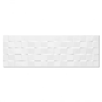 Kakel Sun Cubic Vit Blank-Relief  25x75 cm